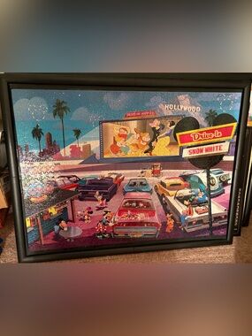 Framed Puzzle Art - Mickey & Friends Drive-In